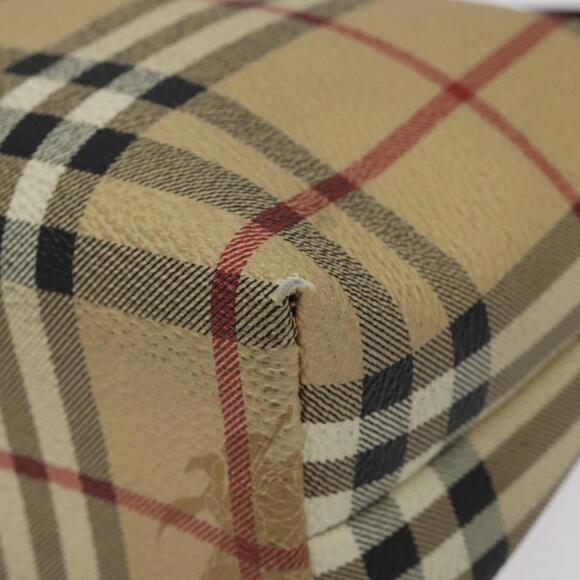 Burberry Nova Check Hand Bag Pvc Beige Silver - Picture 15 of 16